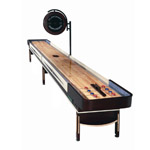 12' Telluride Espresso Shuffleboard Table with Overhead Electronic Scoring