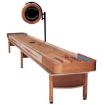 12' Telluride Honey Shuffleboard Table with Overhead Electronic Scoring