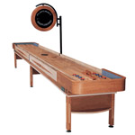16' Telluride Honey Shuffleboard Table with Overhead Electronic Scoring