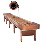 18' Telluride Honey Shuffleboard Table with Overhead Electronic Scoring