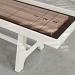 White frame, Walnut playing surface, chocolate leather