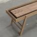 Pickled Oak wood frame, Oak playing surface, chocolate leather