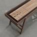 Natural Walnut wood frame, Oak playing surface, chocolate leather