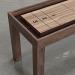 Natural Walnut wood frame, Oak playing surface, chocolate leather