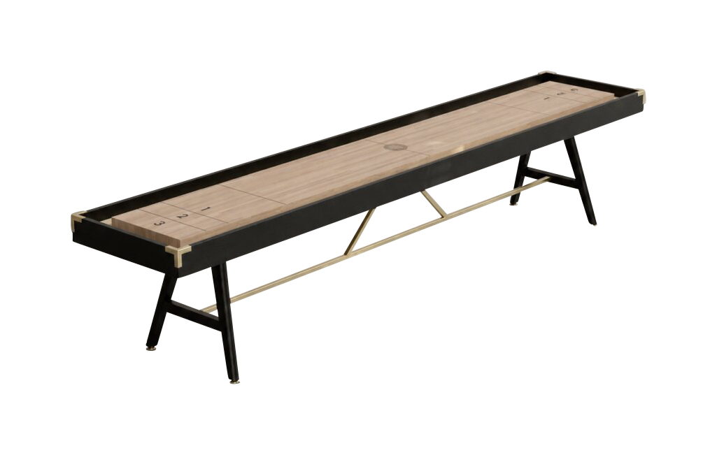 12' Black & Tan Shuffleboard Table